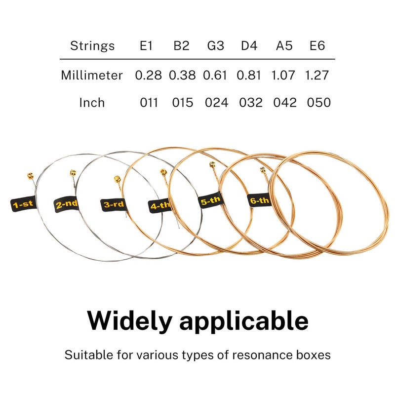 Donner 10-Pack Acoustic Guitar String Bundles - Light 6 Strings (11-50), Phosphor Bronze Coated with Warm & Bright Tone (DAS-20L) - Image 5